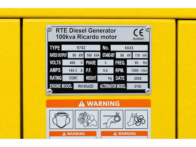 Rte - 2026 - 6742 - 100 kva noodstroomaggregaat 400v - afbeelding 23 van  28