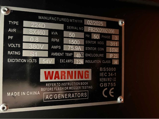 Rte - 2026 - 7121 - 50 kva noodstroomaggregaat 400v - afbeelding 16 van  25