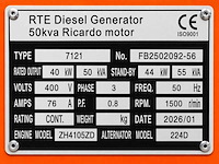 Rte - 2026 - 7121 - 50 kva noodstroomaggregaat 400v - afbeelding 19 van  25