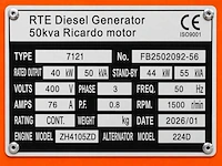 Rte - 2026 - 7121 - 50 kva noodstroomaggregaat 400v - afbeelding 19 van  25