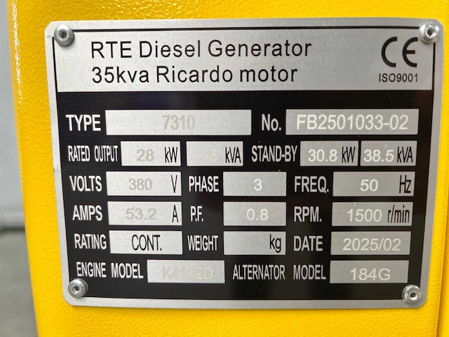 Rte - 2026 - 7310 35kva - noodstroomaggregaat - afbeelding 8 van  36