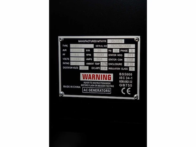Rte - 2026 - 7423 - 25 kva noodstroomaggregaat 400v - afbeelding 14 van  23