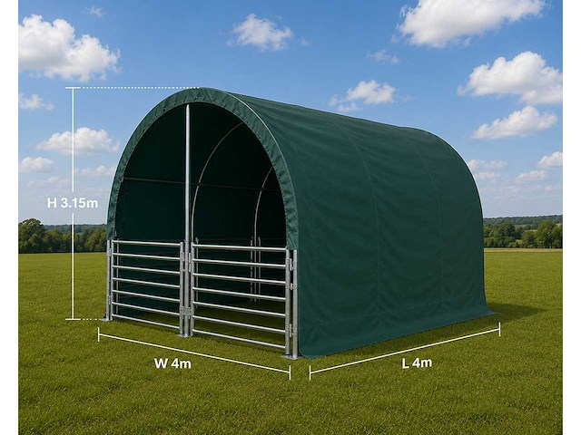 Rte - 8111 - dierenverblijf / cattle tent 4000x4000x3150mm - afbeelding 3 van  7