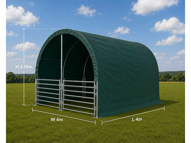 Rte - 8111 - dierenverblijf / cattle tent 4000x4000x3150mm - afbeelding 3 van  7