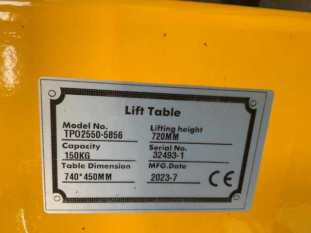 Rte plateauwagen lift 150kg - afbeelding 2 van  3