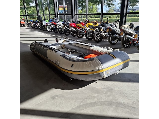 Rubberboot hibo 430 met aluminium vloerdelen en diverse opties, grijs / chroom - afbeelding 2 van  13
