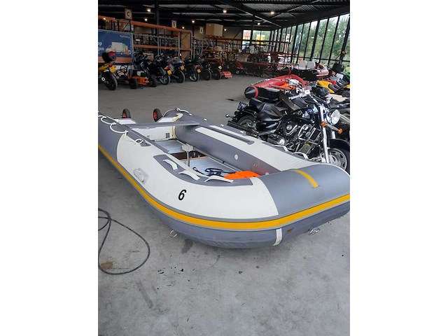 Rubberboot hibo 430 met aluminium vloerdelen en diverse opties, grijs / chroom - afbeelding 1 van  13