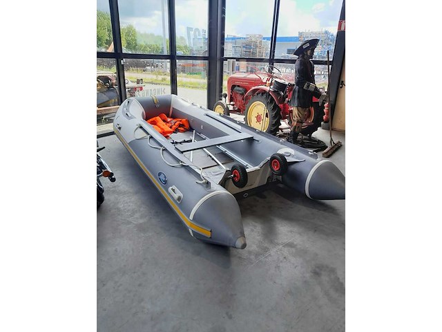 Rubberboot hibo 430 met aluminium vloerdelen en diverse opties, grijs / chroom - afbeelding 6 van  13