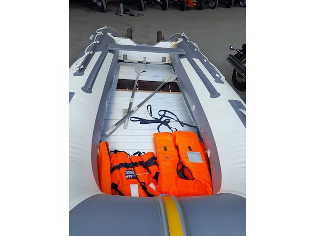 Rubberboot hibo 430 met aluminium vloerdelen en diverse opties, grijs / chroom - afbeelding 10 van  13