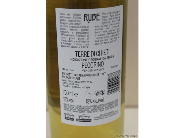 Rube terre di chieti pecoino witte wijn - 75 cl - winkelverkoopprijs € 6.95 - afbeelding 3 van  3