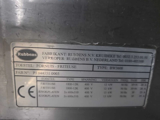 Rubens - professionele elektrische rvs bak/frituurlijn bestaande uit 2x electrische kookplaat en 1x dubbele friteuse - afbeelding 3 van  11