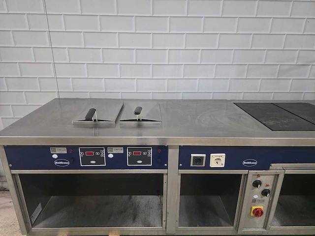 Rubens - professionele elektrische rvs bak/frituurlijn bestaande uit 2x electrische kookplaat en 1x dubbele friteuse - afbeelding 4 van  11