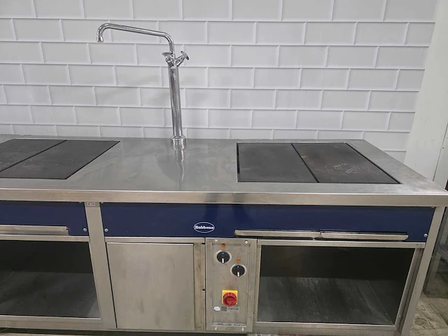Rubens - professionele elektrische rvs bak/frituurlijn bestaande uit 2x electrische kookplaat en 1x dubbele friteuse - afbeelding 6 van  11