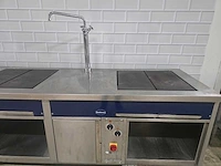 Rubens - professionele elektrische rvs bak/frituurlijn bestaande uit 2x electrische kookplaat en 1x dubbele friteuse - afbeelding 6 van  11