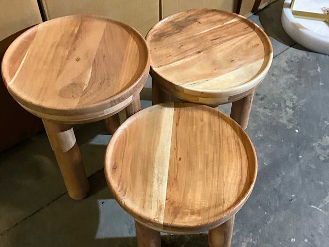 Rubio massieve salontafel set van 3 - afbeelding 7 van  8