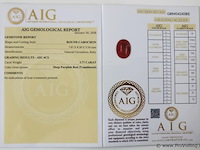 Ruby 3.77ct aig certified - afbeelding 4 van  4