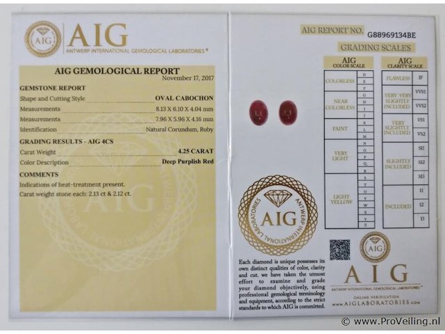 Ruby 4.25ct aig certified - afbeelding 4 van  4