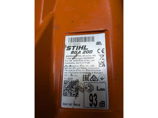 Ruggedragen accu & bladblazer, stihl, ar3000l & bga200 - afbeelding 3 van  21