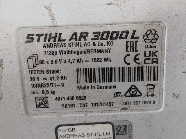 Ruggedragen accu & bladblazer, stihl, ar3000l & bga200 - afbeelding 7 van  21