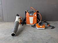 Ruggedragen accu en bladblazer, stihl, ar3000l & bga200