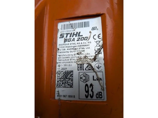 Ruggedragen accu en bladblazer, stihl, ar3000l & bga200 - afbeelding 2 van  23