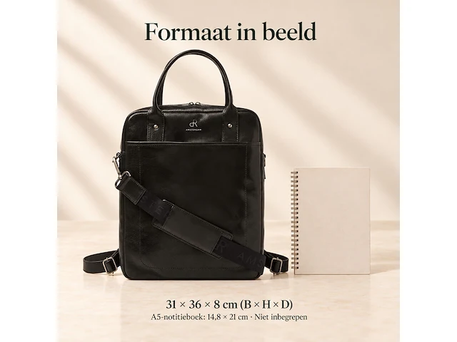 Rugzak dr amsterdam, black - afbeelding 6 van  6