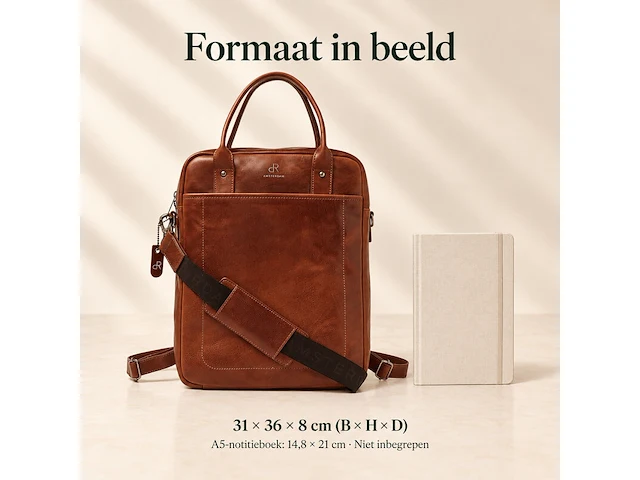 Rugzak dr amsterdam, cognac - afbeelding 6 van  6