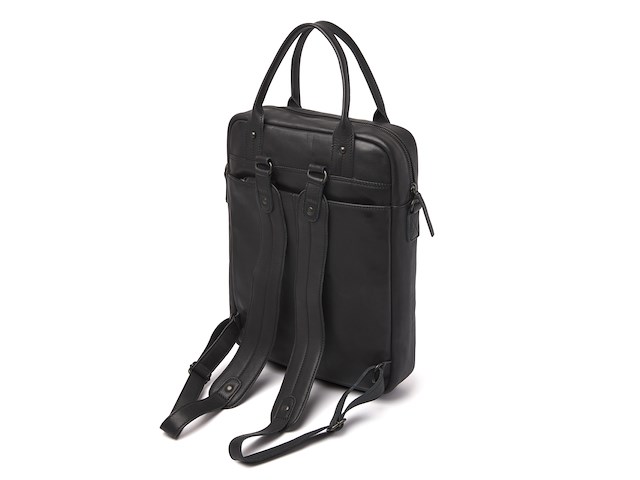 Rugzak/werktas voor werk, school en laptop met ritsvakken en schouderband, dr amsterdam, black, 2025 - afbeelding 2 van  5