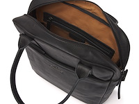 Rugzak/werktas voor werk, school en laptop met ritsvakken en schouderband, dr amsterdam, black, 2025 - afbeelding 4 van  5