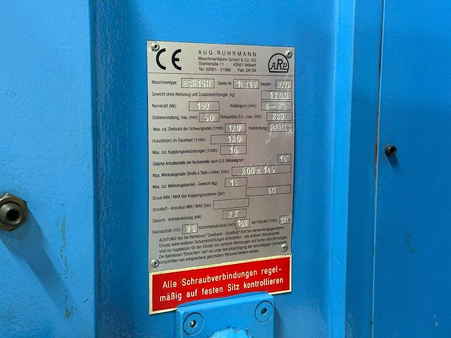 Ruhrmann - esr15h - mechanical press - 2000 - afbeelding 11 van  23