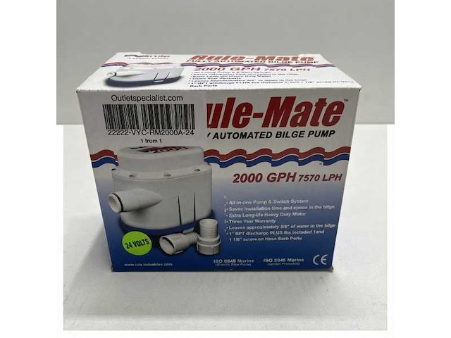 Rule rm2000a-24 automatic bilgepump 2000 gallon 24v - afbeelding 4 van  4
