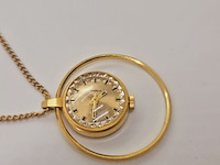 Russisch goldplated mechanisch pendant horloge - afbeelding 2 van  7
