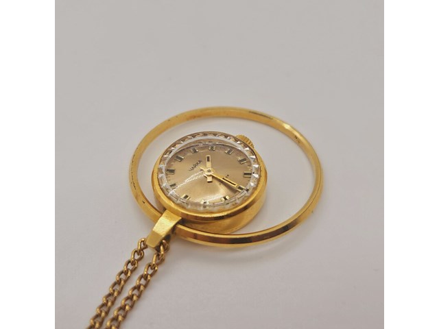 Russisch goldplated mechanisch pendant horloge - afbeelding 3 van  7