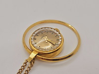 Russisch goldplated mechanisch pendant horloge - afbeelding 3 van  7