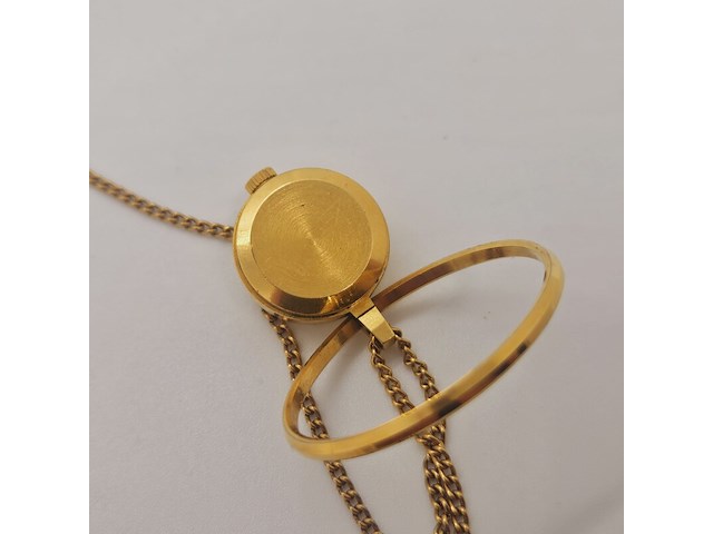 Russisch goldplated mechanisch pendant horloge - afbeelding 7 van  7