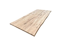 Rustiek eiken tafelblad met boomstamkant 220 cm. - afbeelding 1 van  3