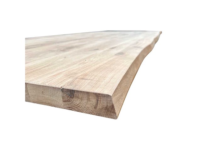 Rustiek eiken tafelblad met boomstamkant 220 cm. - afbeelding 3 van  3