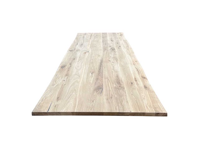 Rustiek eiken tafelblad met boomstamkant 240 cm. - afbeelding 2 van  3