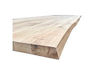 Rustiek eiken tafelblad met boomstamkant 300 cm. - afbeelding 3 van  3