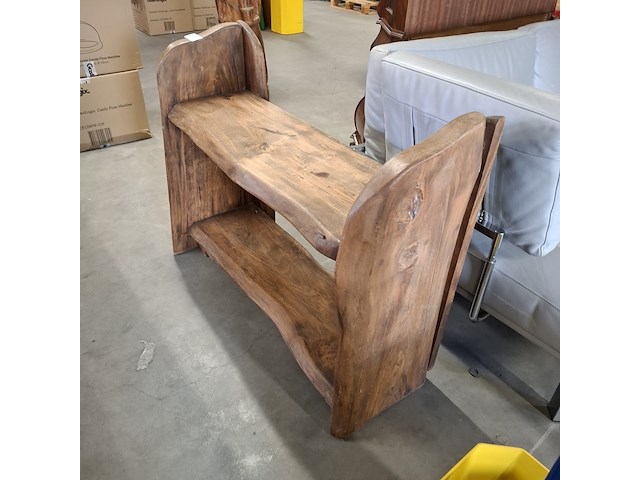 Rustieke wandtafel van massief hout - afbeelding 4 van  5