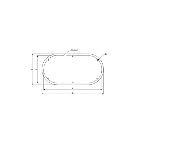 Rutgerson oval portlight stainless steel 403 x 204 mm - a1155-200rf-w - afbeelding 1 van  6