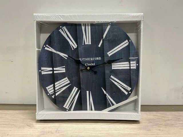 Rutheford wandklok blauw (10x) - afbeelding 1 van  5