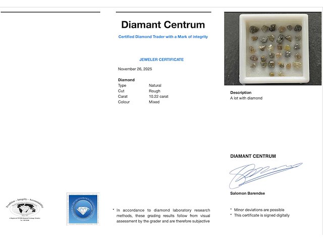 Ruwe diamant 10.22 carat van top kwaliteit - afbeelding 3 van  3
