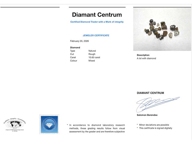 Ruwe diamanten totaal 10.60 carat - afbeelding 3 van  3