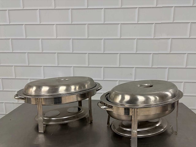 Rvs - chafing dish (2x) - afbeelding 1 van  4
