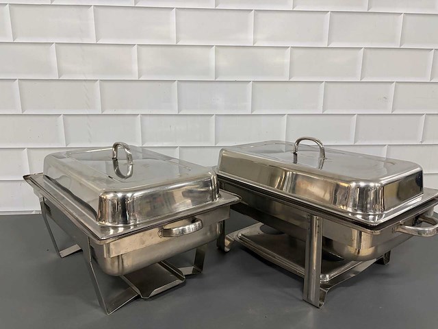 Rvs - chafing dish (2x) - afbeelding 1 van  3