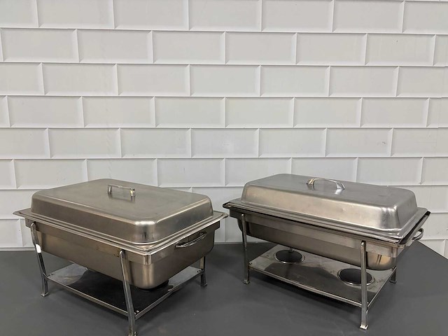 Rvs - chafing dish (2x) - afbeelding 1 van  4
