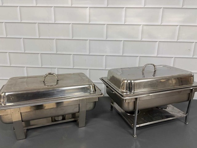Rvs - chafing dish (2x) - afbeelding 1 van  4