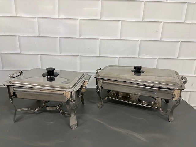 Rvs - chafing dish (2x) - afbeelding 1 van  4