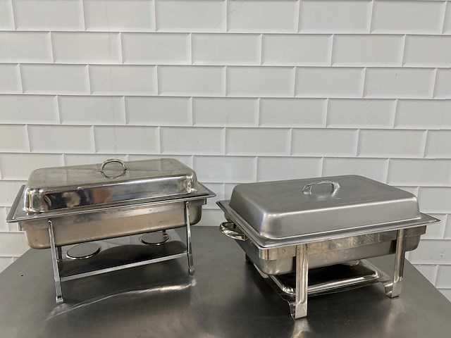 Rvs - chaving dish (2x) - afbeelding 1 van  2